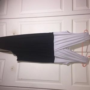 Asymmetrical Black and White Dress